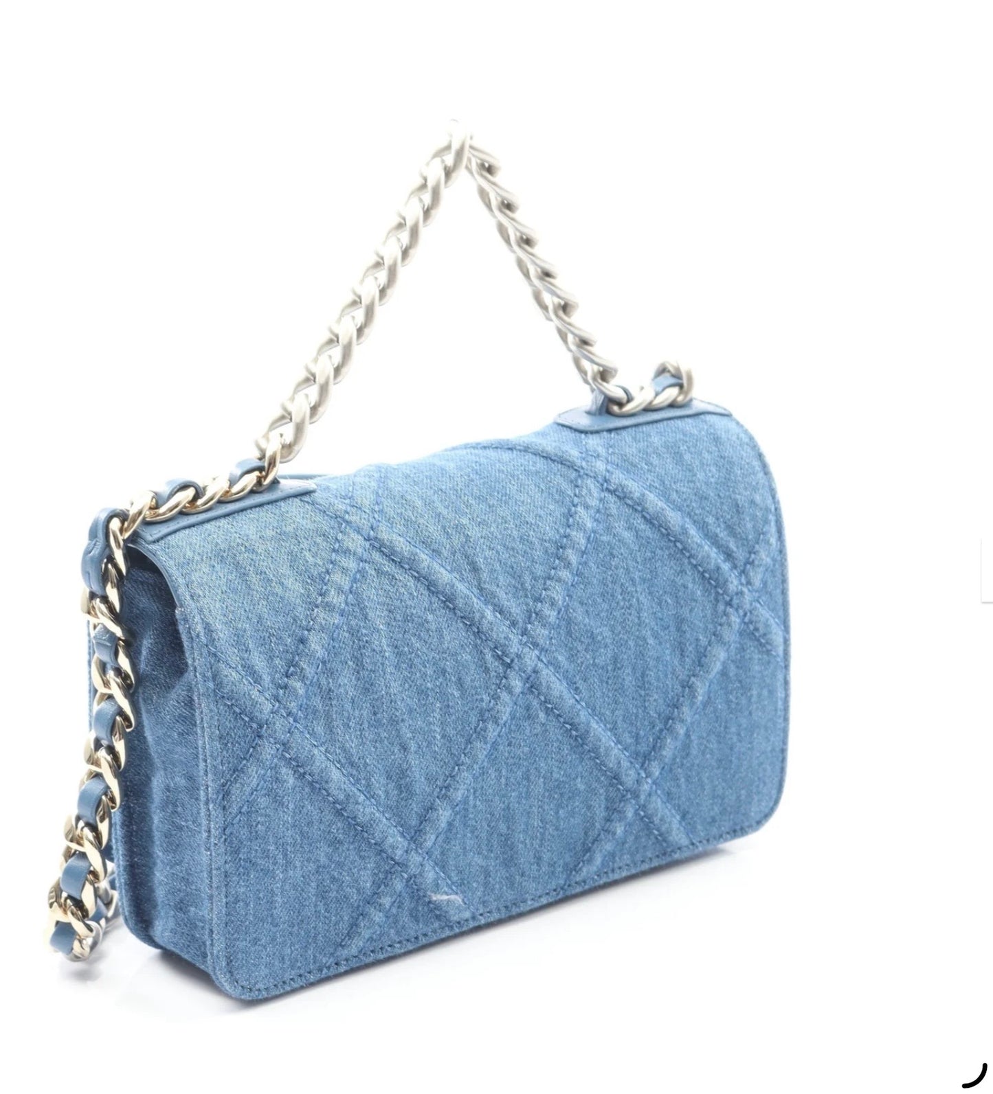 Chanel 19 denim wallet on chain