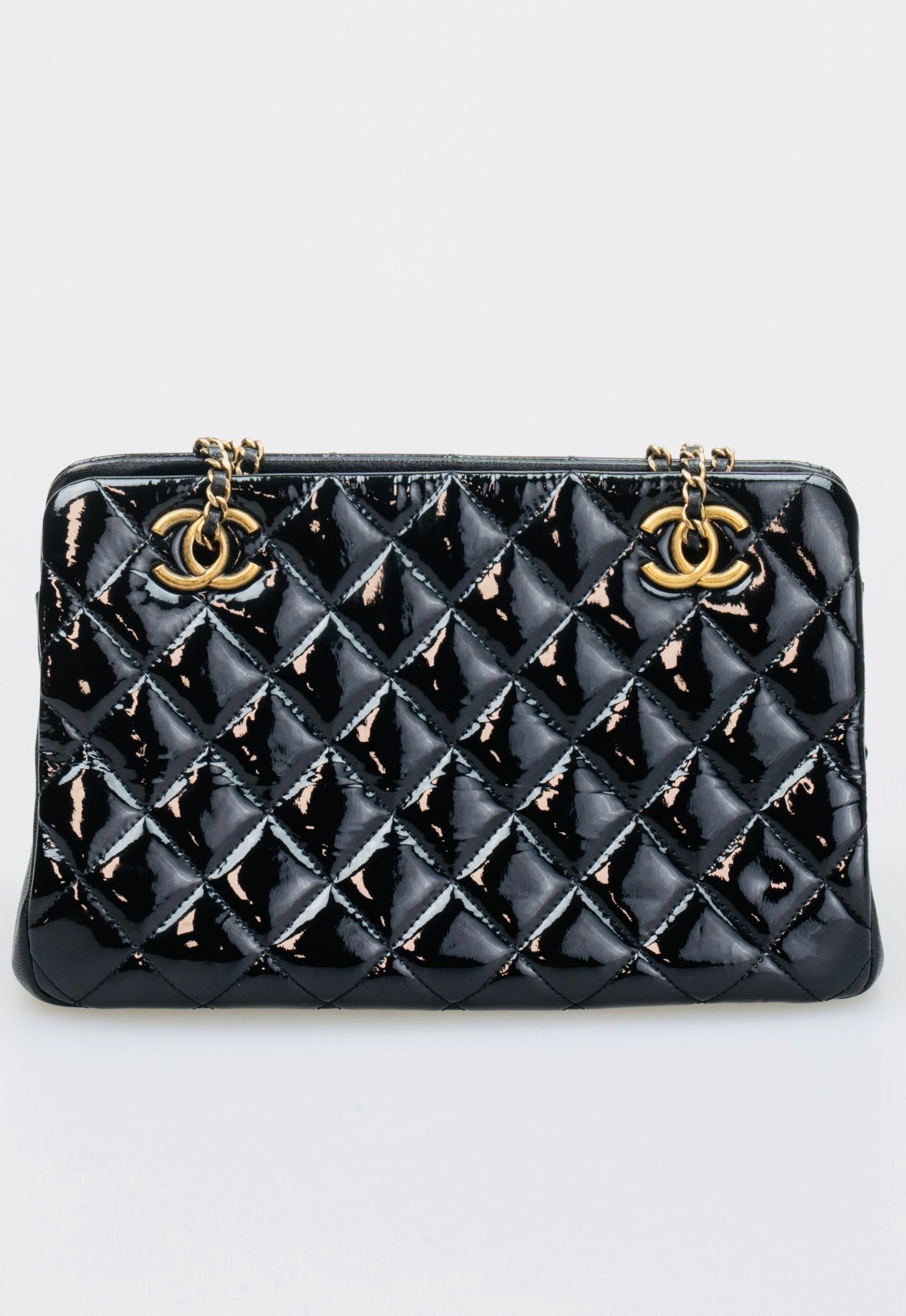 Chanel Matelassé Enamel Chain Shoulder Bag