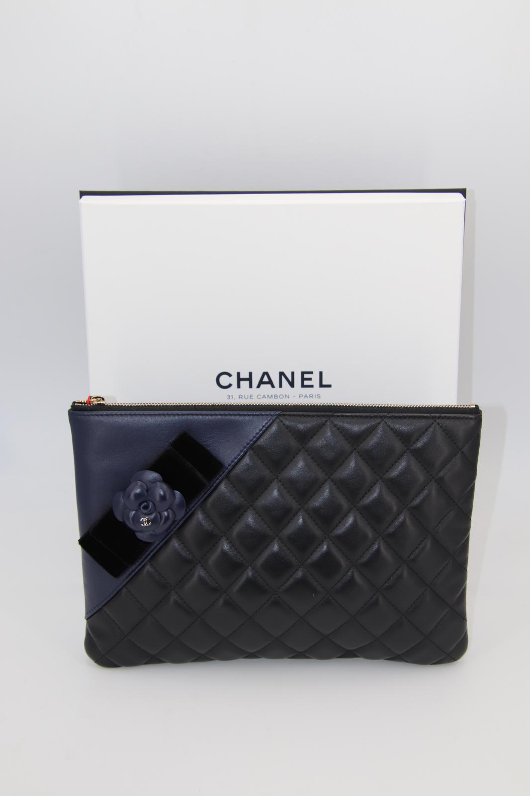 Chanel Camelia Matelasse clutch bag