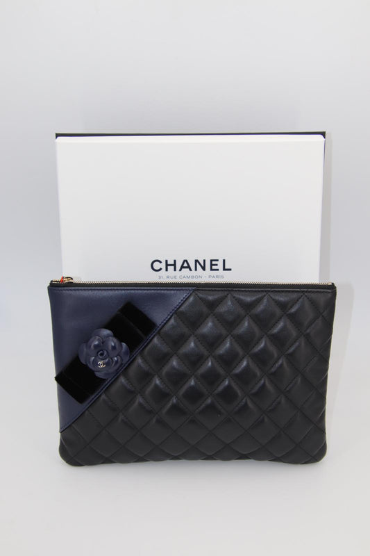 Chanel Camelia Matelasse clutch bag