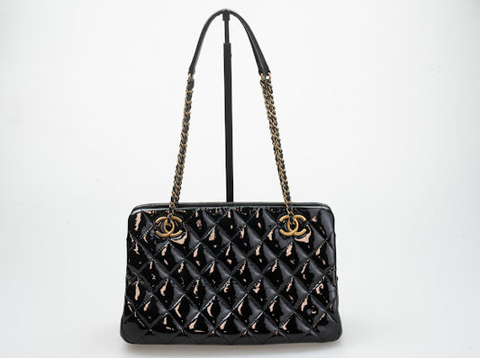 Chanel Matelassé Enamel Chain Shoulder Bag