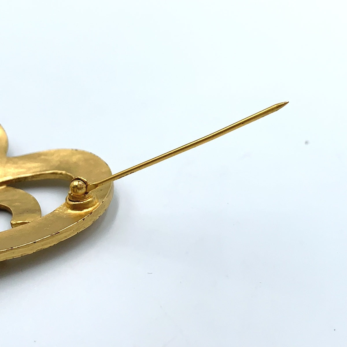 Chanel Vintage Gold-Tone CC Heart Brooch
