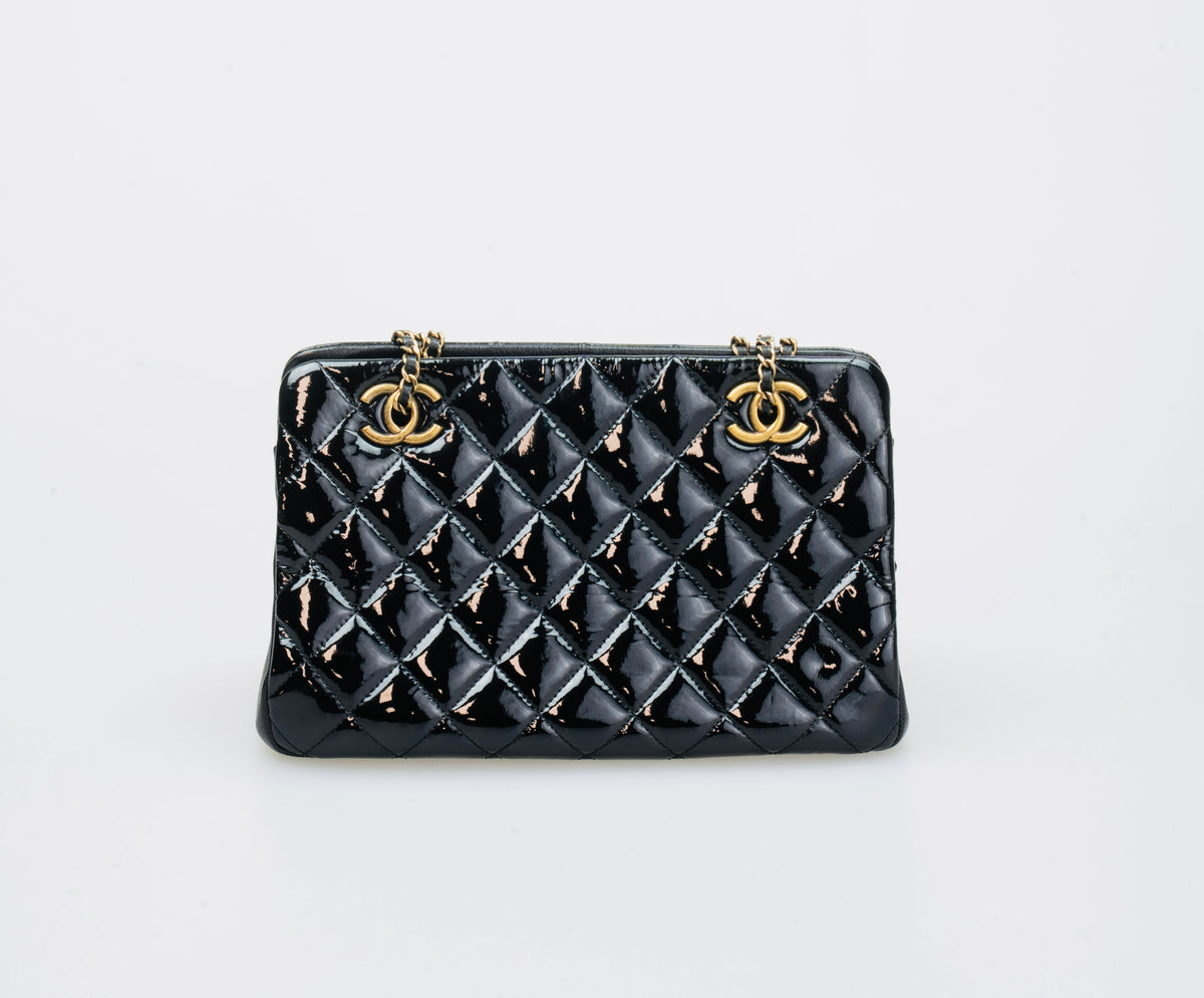 Chanel Matelassé Enamel Chain Shoulder Bag