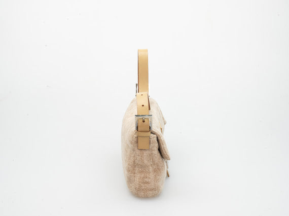 Fendi leather/wool shoulder bag