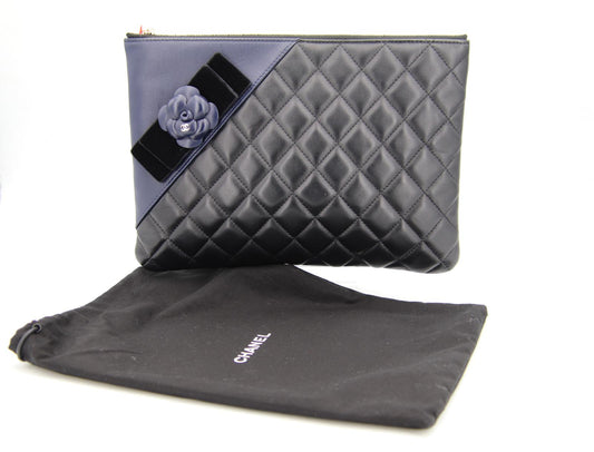Chanel Camelia Matelasse clutch bag